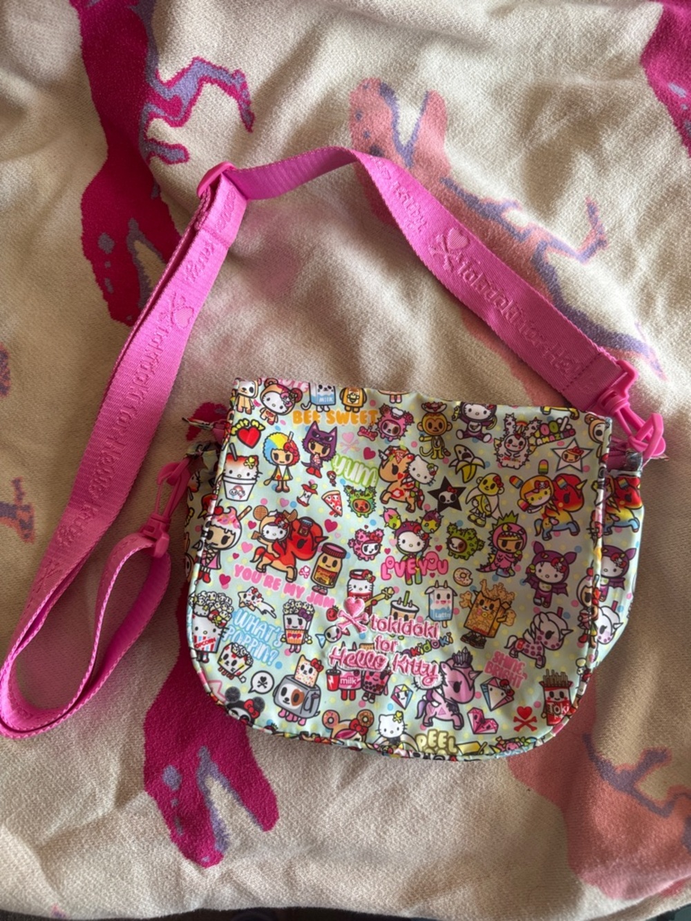 Tokidoki X Hello Kitty crossbody messenger style purse/bag
